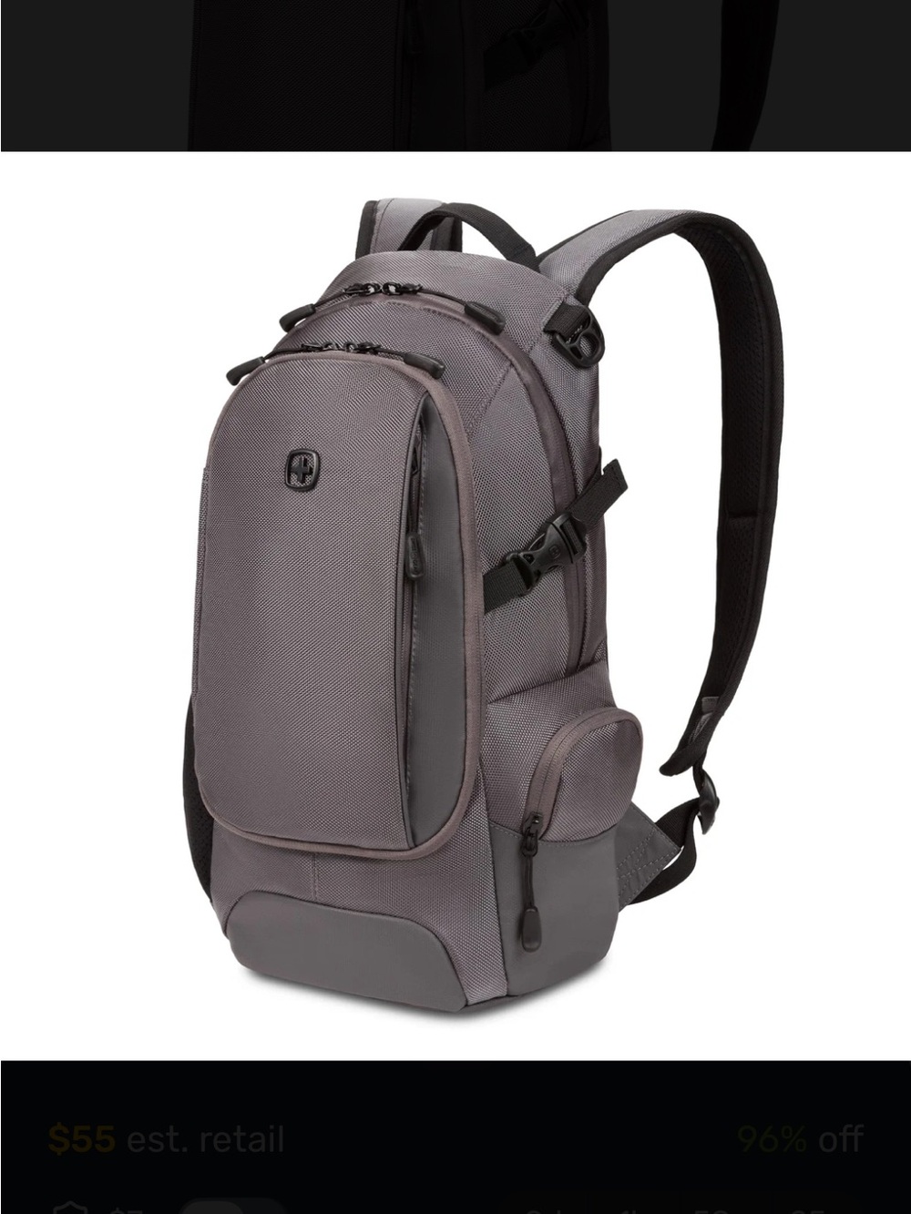 SwissGear Gray Compact Everyday Backpack with Multiple Pockets